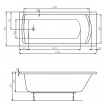 Акрилова ванна Roca Linea 170x75 см, пряма + ніжки (A24T042000) Акрилова ванна Roca Linea 170x75 см, пряма + ніжки (A24T042000)