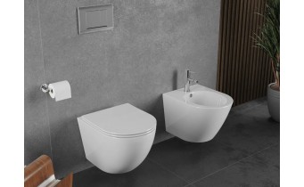 Унітаз безобідковий Mexen Lena Tornado Rimless з тонким сидінням soft-close, Duroplast Super Slim, глянцевий білий