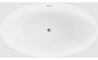Окремостояча овальна акрилова ванна Nike / Найк 175x100x58 см, біла глянцева, суцільнолита