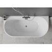 Пристінна окремостояча акрилова ванна Oval / Овал 170x80x58 см, біла глянцева, суцільнолита із заокругленими кутами