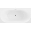 Пристінна окремостояча акрилова ванна Oval / Овал 170x80x58 см, біла глянцева, суцільнолита із заокругленими кутами