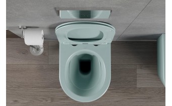 Унітаз безобідковий Mexen Rico Rimless з тонким сидінням soft-close, Duroplast Super Slim, світло-зелений матовий