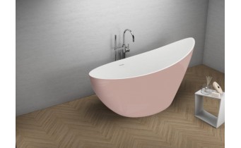 Окремостояча ванна акрилова Polimat ZOE 180x80, рожева + ніжки (00410)