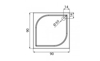 Душовий піддон NEW TRENDY SAVOS 90x90x3 см (B-0353)