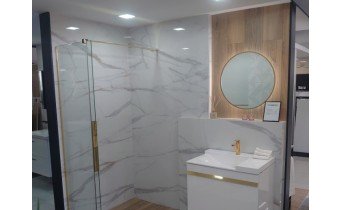 Кругле дзеркало з LED підсвіткою у ванну Elita Sharon Round 60 Rose Gold, 60x60x3 см (168700)