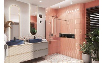 Дзеркало з LED підсвіткою у ванну Elita Sharon Long Cut 35/150 Rose Gold, 35x150x3,1 см (168707)