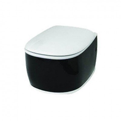 Підвісний унітаз ArtCeram Azuley, black white (AZV0010150) Підвісний унітаз ArtCeram Azuley, black white (AZV0010150)