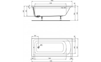 Ванна акрилова Ideal Standard Connect Air 180x80, пряма (T362201)
