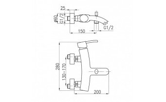 Змішувач для ванни Armatura Diament (4104-010-00)