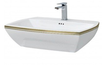 Підвісний умивальник ArtCeram Jazz, gold stripes (JZL0050111) Підвісний умивальник ArtCeram Jazz, gold stripes (JZL0050111)