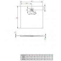 Душовий піддон з каменю Kyntos C 80x80 см бежевий, cashmere (HKC8080-84)