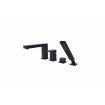 Врізний змішувач для ванни Besco Modern / Varium на чотири отвори, чорний матовий (BW-MV4-CZ)