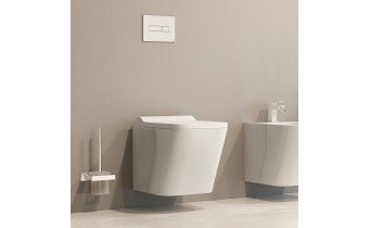 Безобідковий підвісний унітаз Omnires Fontana 49 x 35 см, білий глянець (FONTANAMWBP)