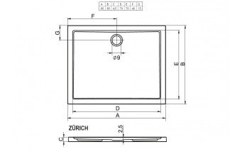 Душовий піддон Riho Zurich 248 800х800, білий (DA56)
