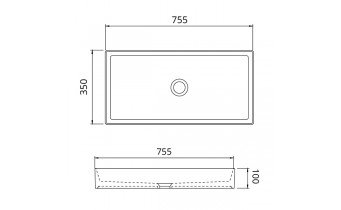 Умивальник NEW TRENDY 75x35x10 (U-0096)