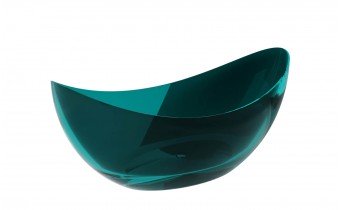 Ванна овальна окремостояча з матеріалу ResiCast Besco Axya Ocean Breeze 180x80x75 см, + сифон Chrome, Прозора ванна, зелена (WAA-180-OBC)
