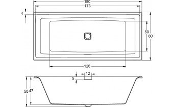 Ванна акрилова Riho Still Square LED 180x80 см, R підголівник з права і ліва (BR0100500K00132)