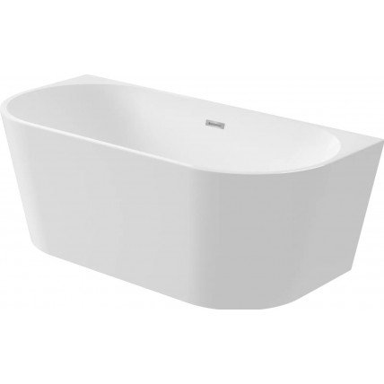 Ванна окремостояча пристінна з акрилу Deante Silia 160x75x58 см, білий глянцевий + сифон