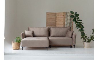 Кутовий диван розкладний Фаворит / Favorite, 263x170 см, кут 7, бежевий, колір та тканину можна обрати (FR-K11)