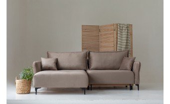 Кутовий диван розкладний Фаворит / Favorite, 263x170 см, кут 7, бежевий, колір та тканину можна обрати (FR-K11)