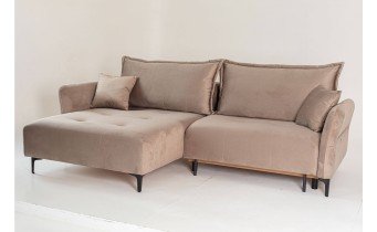 Кутовий диван розкладний Фаворит / Favorite, 263x170 см, кут 7, бежевий, колір та тканину можна обрати (FR-K11)