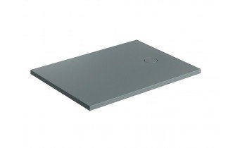 Душовий піддон, камяний Omnires Aquarock M+ 80x100 см, антиковзкий, прямокутний, Попелясто сірий матовий