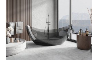 Окремостояча ванна прозора овальна Vea 180x80x75 см, Чорна - прозора ванна