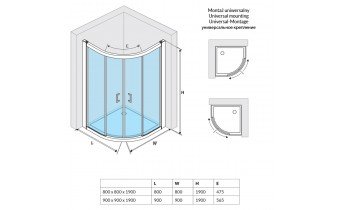 Душова кабіна EXCELLENT Seria 201 півкругла 90x90 розсувна (KAAC.1801.900)