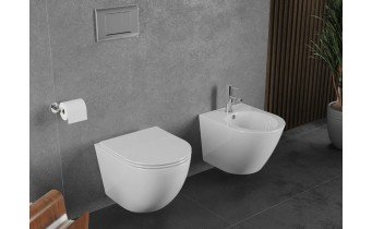 Унітаз безобідковий Mexen Lena Tornado Rimless з тонким сидінням soft-close, Duroplast Super Slim, глянцевий білий