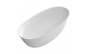 Окремостояча кам'яна ванна Volle Solid Surface 170x80 з сифоном click / clack (12-22-168)
