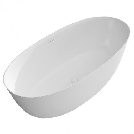 Окремостояча кам'яна ванна Volle Solid Surface 170x80 з сифоном click / clack (12-22-168)