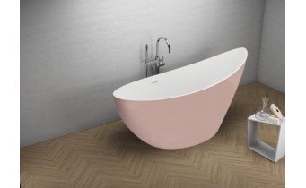 Окремостояча ванна акрилова Polimat ZOE 180x80, рожева + ніжки (00410)