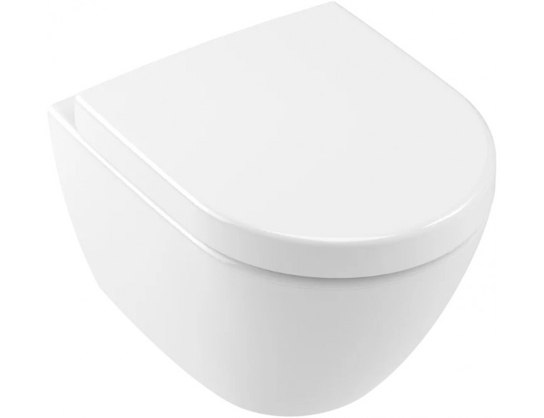 Підвісний унітаз овальний Villeroy&Boch Subway 2.0, безобідковий, 48x35,5 см White Alpin (5606R001)