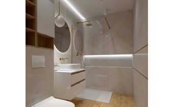Кругле дзеркало з LED підсвіткою у ванну Elita Sharon Round 60 Gold, 60x60x3 см (168127)