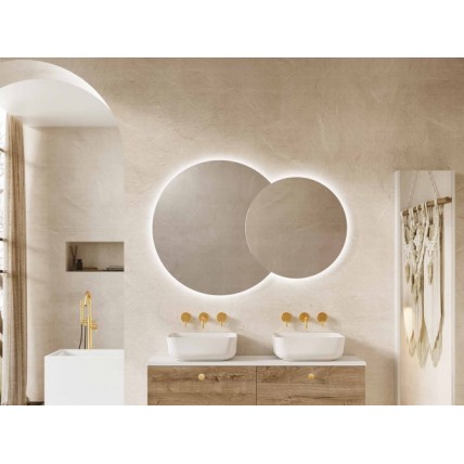 Кругле дзеркало з LED підсвіткою у ванну Elita Round Twin 80/60, 115x80x2,9 см (168511)