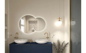 Кругле дзеркало з LED підсвіткою у ванну Elita Round Twin 80/60, 115x80x2,9 см (168511)