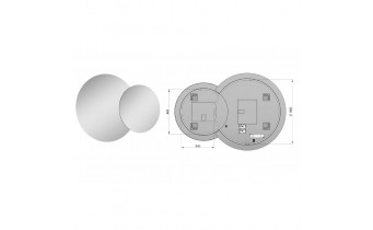 Кругле дзеркало з LED підсвіткою у ванну Elita Round Twin 80/60, 115x80x2,9 см (168511)