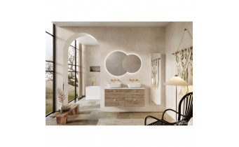 Кругле дзеркало з LED підсвіткою у ванну Elita Round Twin 80/60, 115x80x2,9 см (168511)