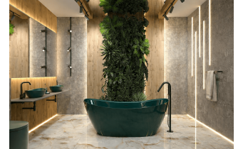 Окремостояча овальна ванна з штучного каменю Water Stone Stella / Стелла 185x82x74 см, Зелена глянцева, суцільнолита, клапан клік-клак колір ванни