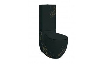 Унітаз моноблок ArtCeram Blend, gold lettering on black (BLV0030306) Унітаз моноблок ArtCeram Blend, gold lettering on black (BLV0030306)