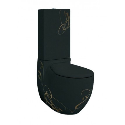 Унітаз моноблок ArtCeram Blend, gold lettering on black (BLV0030306)