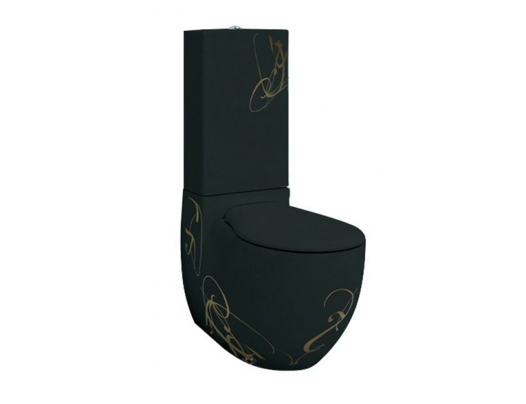 Унітаз моноблок ArtCeram Blend, gold lettering on black (BLV0030306)