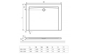 Піддон прямокутний EXCELLENT Forma 1200x900, низький (BRAC.FOR12WHN)