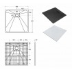 Душовий піддон конгломерат SMC, прямокутний Besco Vexo Black UltraSlim 80x80x2,6 см, Чорний матовий, із структорованою поверхнею