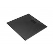 Душовий піддон конгломерат SMC, прямокутний Besco Vexo Black UltraSlim 80x80x2,6 см, Чорний матовий, із структорованою поверхнею