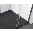 Душовий піддон конгломерат SMC, прямокутний Besco Vexo Black UltraSlim 80x80x2,6 см, Чорний матовий, із структорованою поверхнею