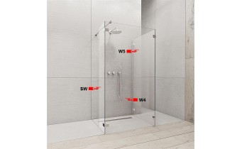 Фронтальна частина душової кабіни Radaway Euphoria Walk-in W4 120 (383144-01-01)