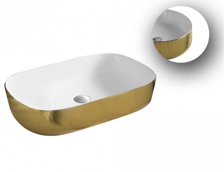Умивальник на стільницю ArtCeram Ghost 65, gold mosaic (GHL0020159)