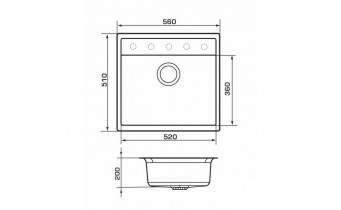 Кухонна мийка Granado Lerida 560x510 мм, white (0405)