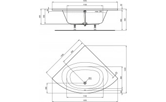 Ванна акрилова Ideal Standard Hotline New 140x140, кутова (K275101)